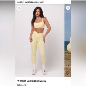 Saski V Waist Daisy Leggings Yellow sz XS